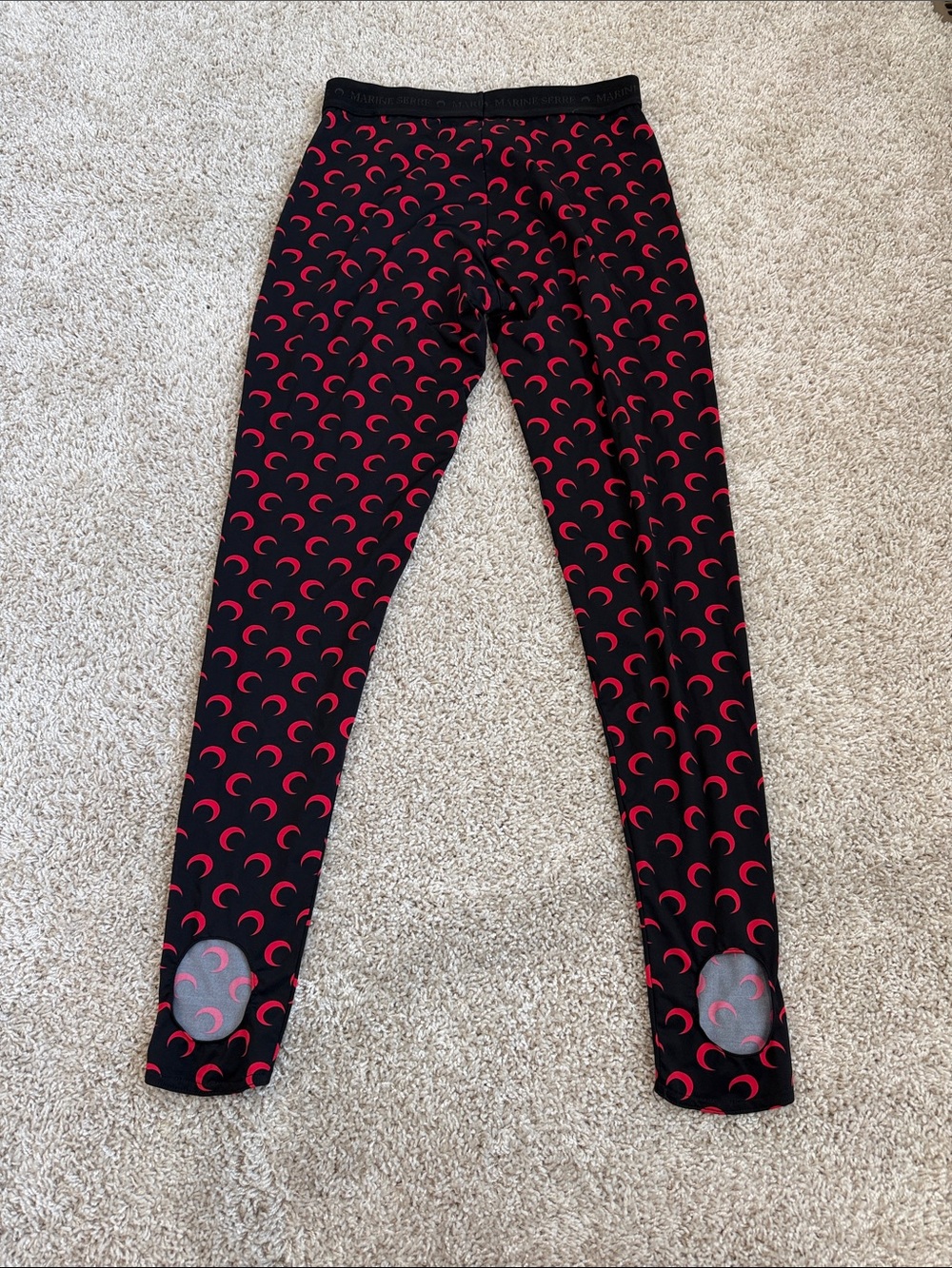 Marine Serre Black moon printed jersey leggings